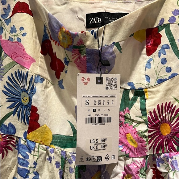 Zara Floral Print Midi Dress - Picture 6 of 8